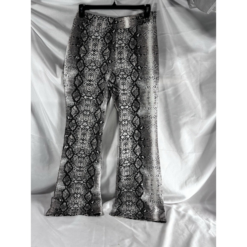 Ms Mode Snakeskin Print‎ Flared Leggings Women's Size 44 NWT